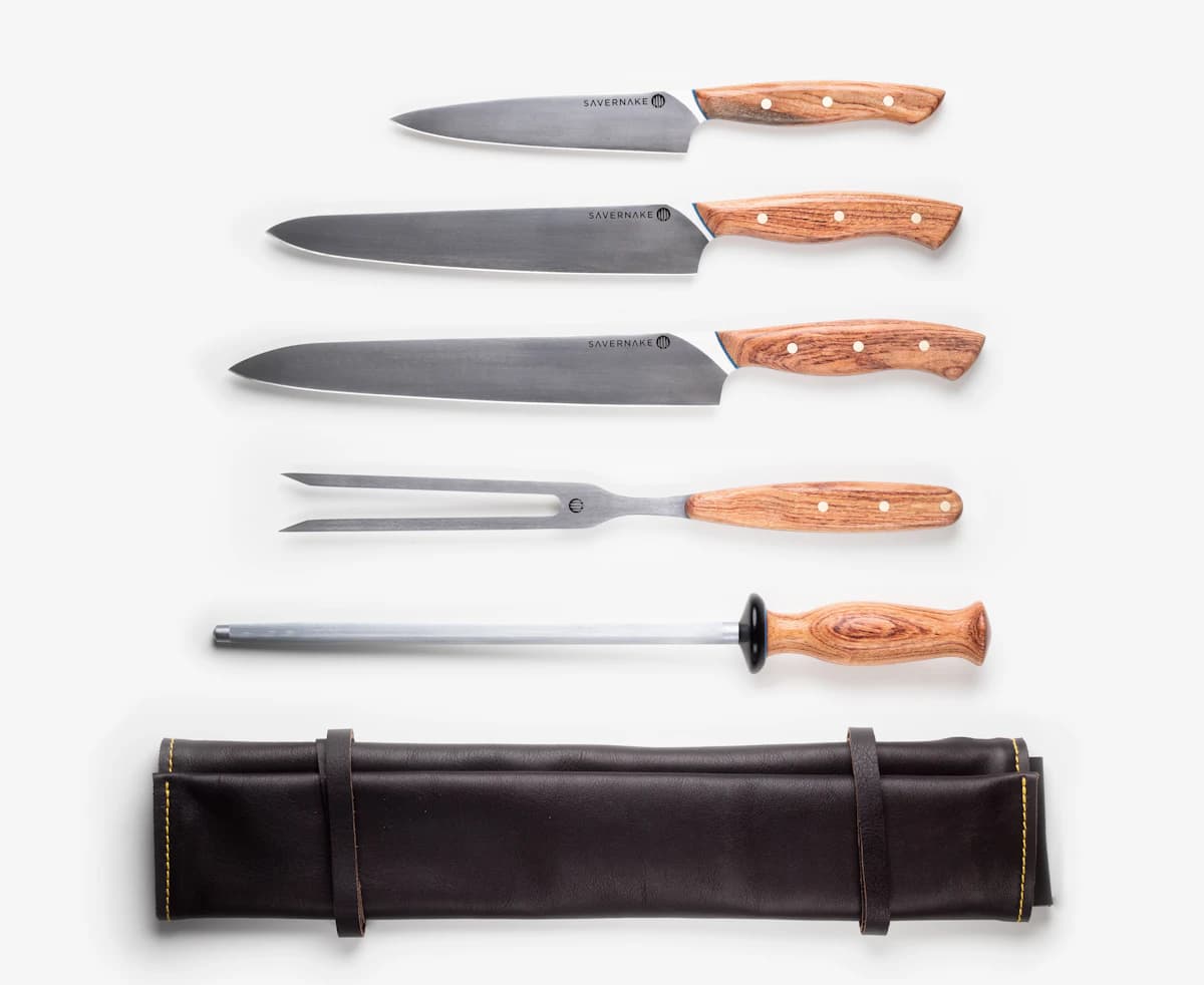 Forged 5-Piece Knife Set with Leather Roll
